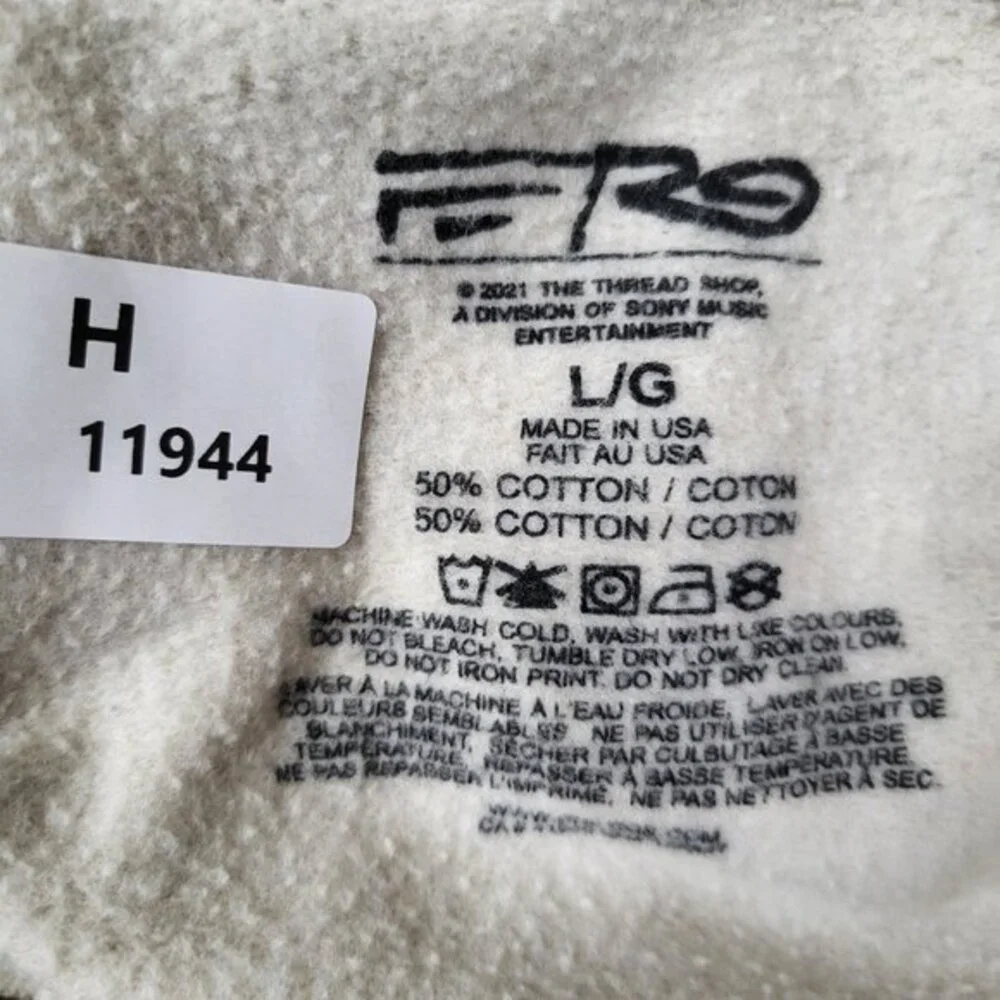 ASAP Ferg Men Hoodie Large Cream Pups‎ Hip Hop Rap Pullover